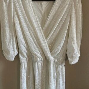 Allegra Sequin White Romper NWT MSRP $385